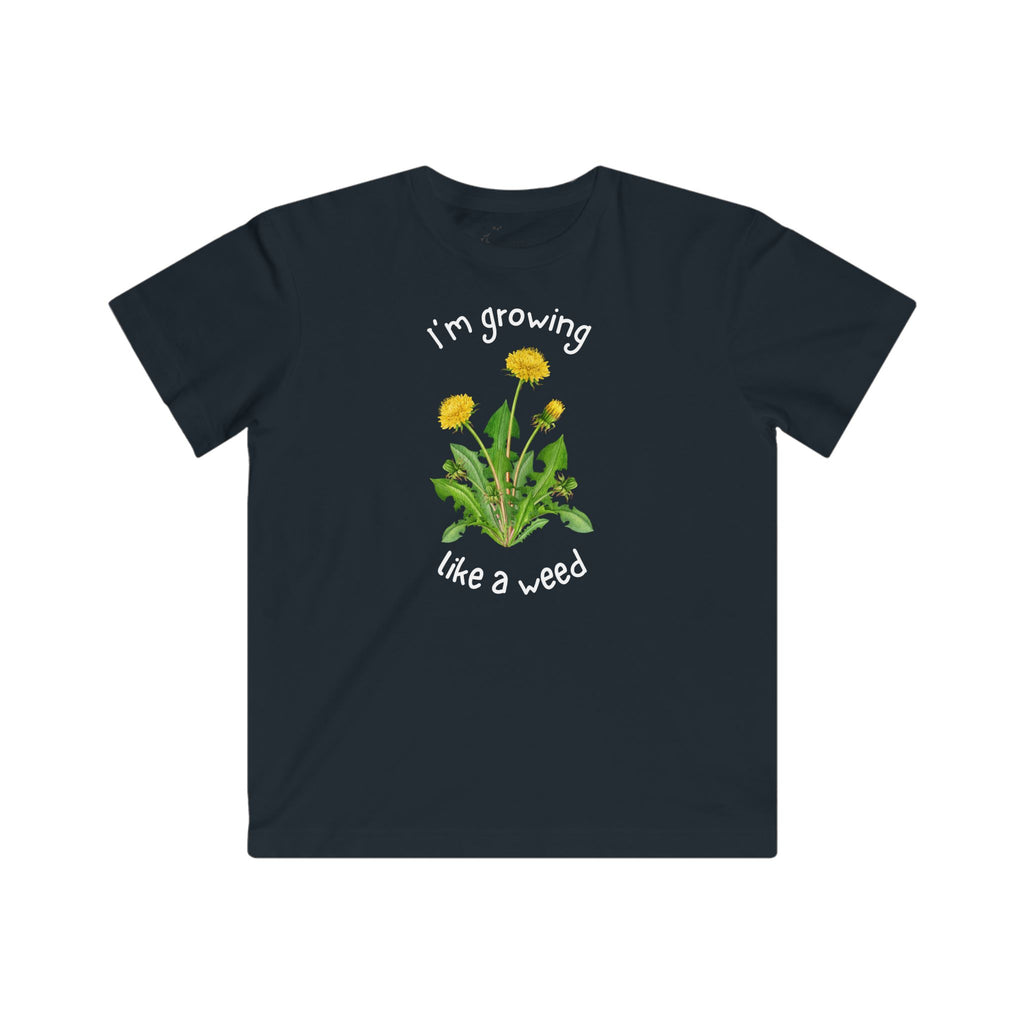 Kids Tee — "I'm Growing Like a Weed" Dandelion Graphic