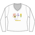 V-Neck Long Sleeve Tee — 'Plant Native' Wildflower Graphic