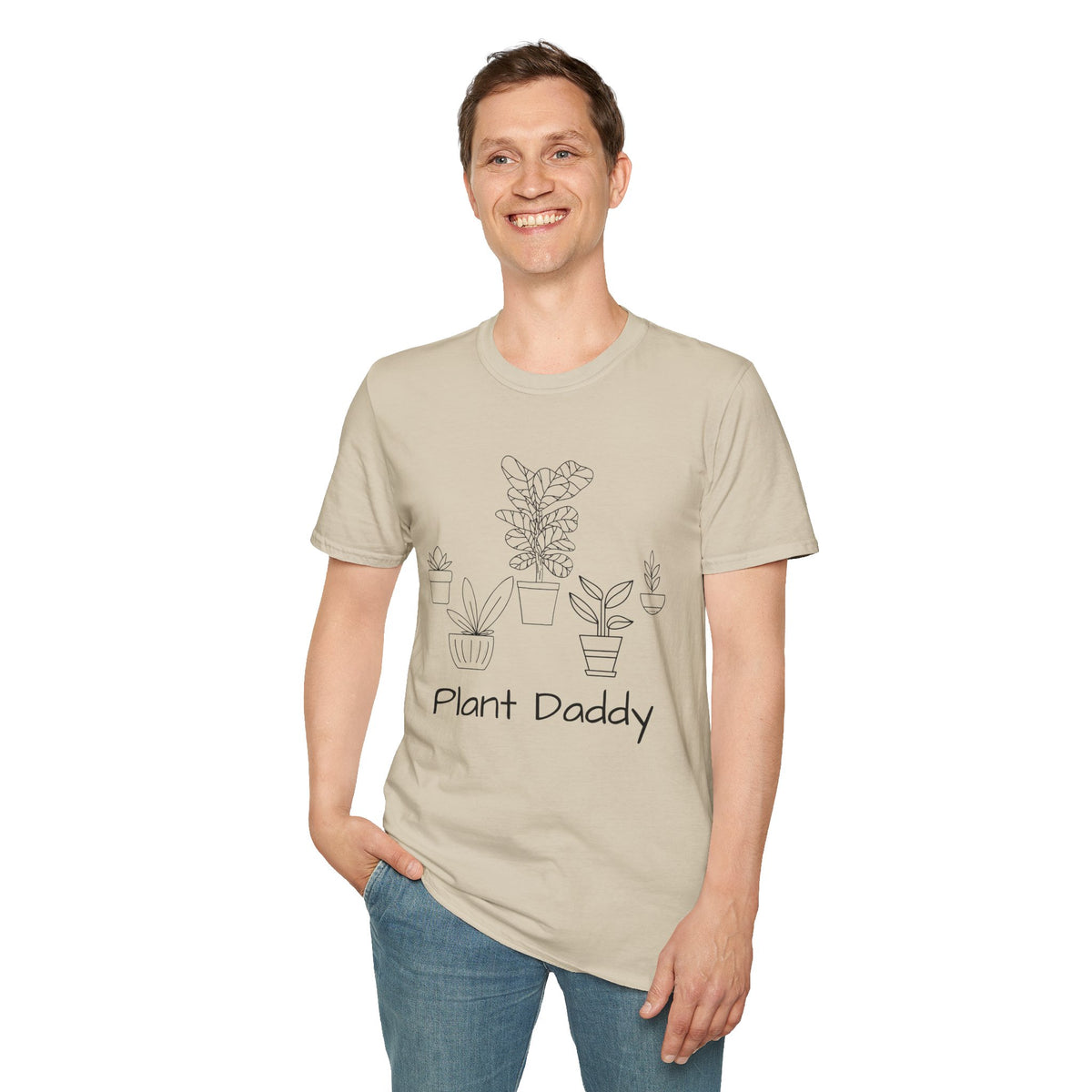 Plant Daddy T-Shirt — Minimal Line Art Houseplant Tee for Plant Lovers