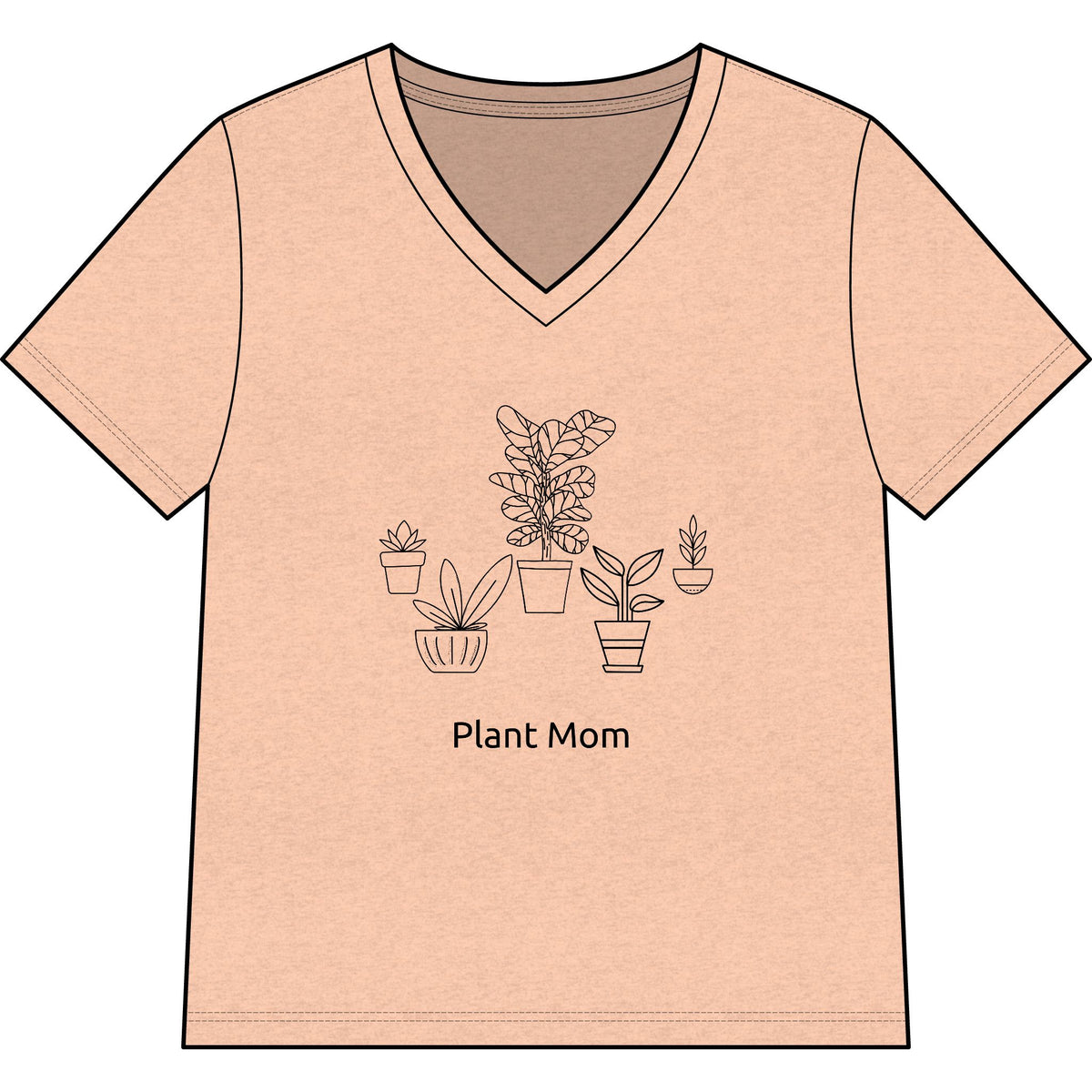 'Plant Mom' V-Neck Tee — Cute Minimalist Plant Lover Shirt, Great gift for Mom!