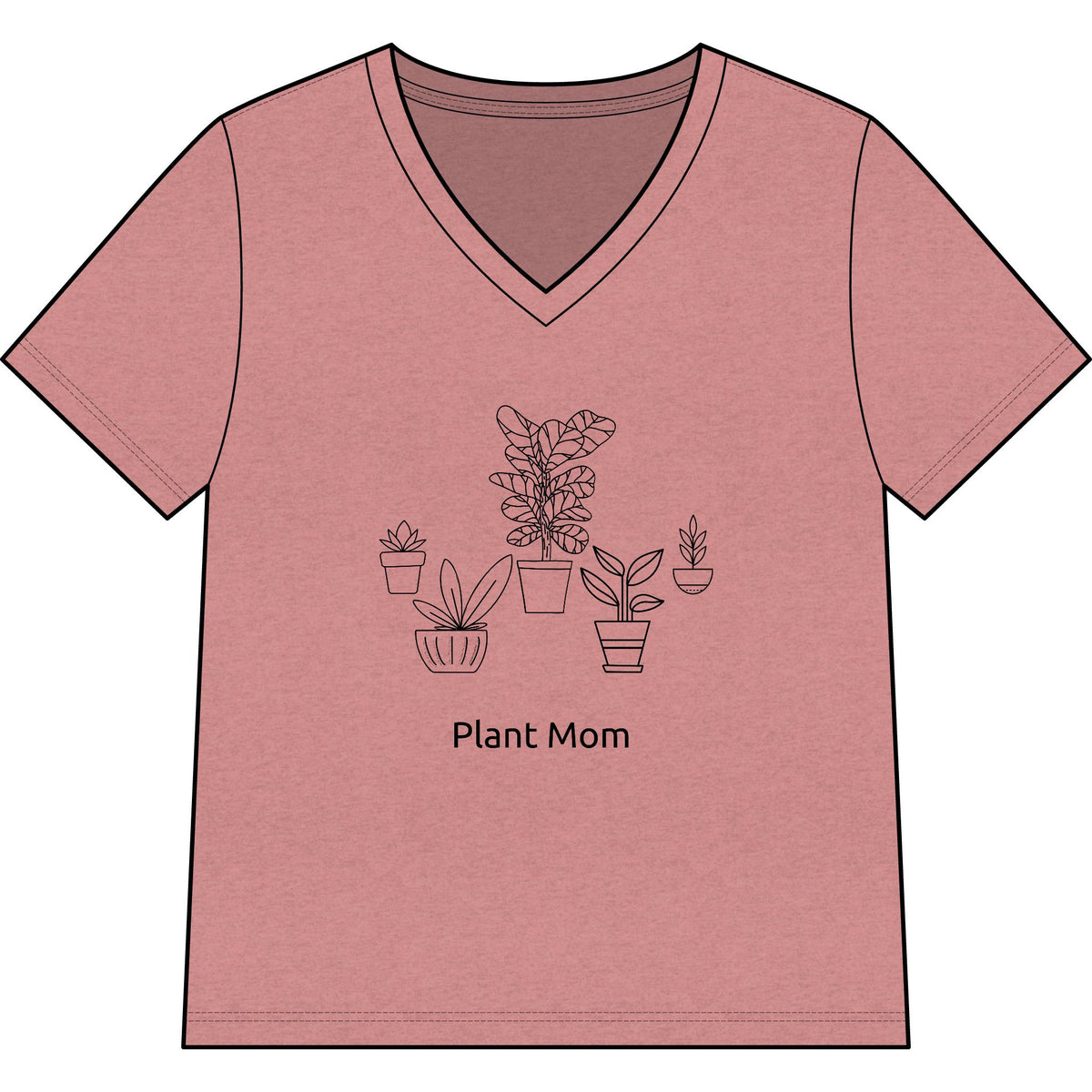 'Plant Mom' V-Neck Tee — Cute Minimalist Plant Lover Shirt, Great gift for Mom!