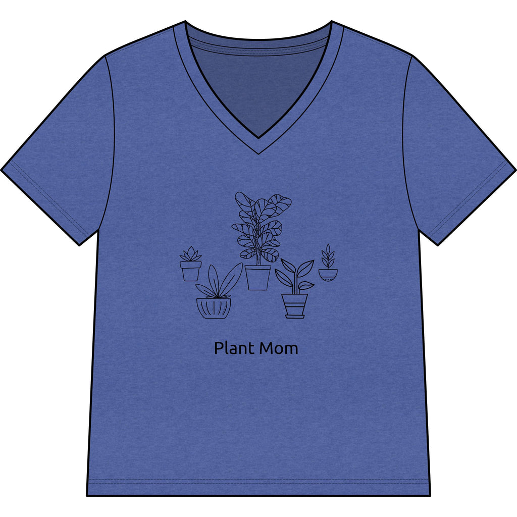 'Plant Mom' V-Neck Tee — Cute Minimalist Plant Lover Shirt, Great gift for Mom!