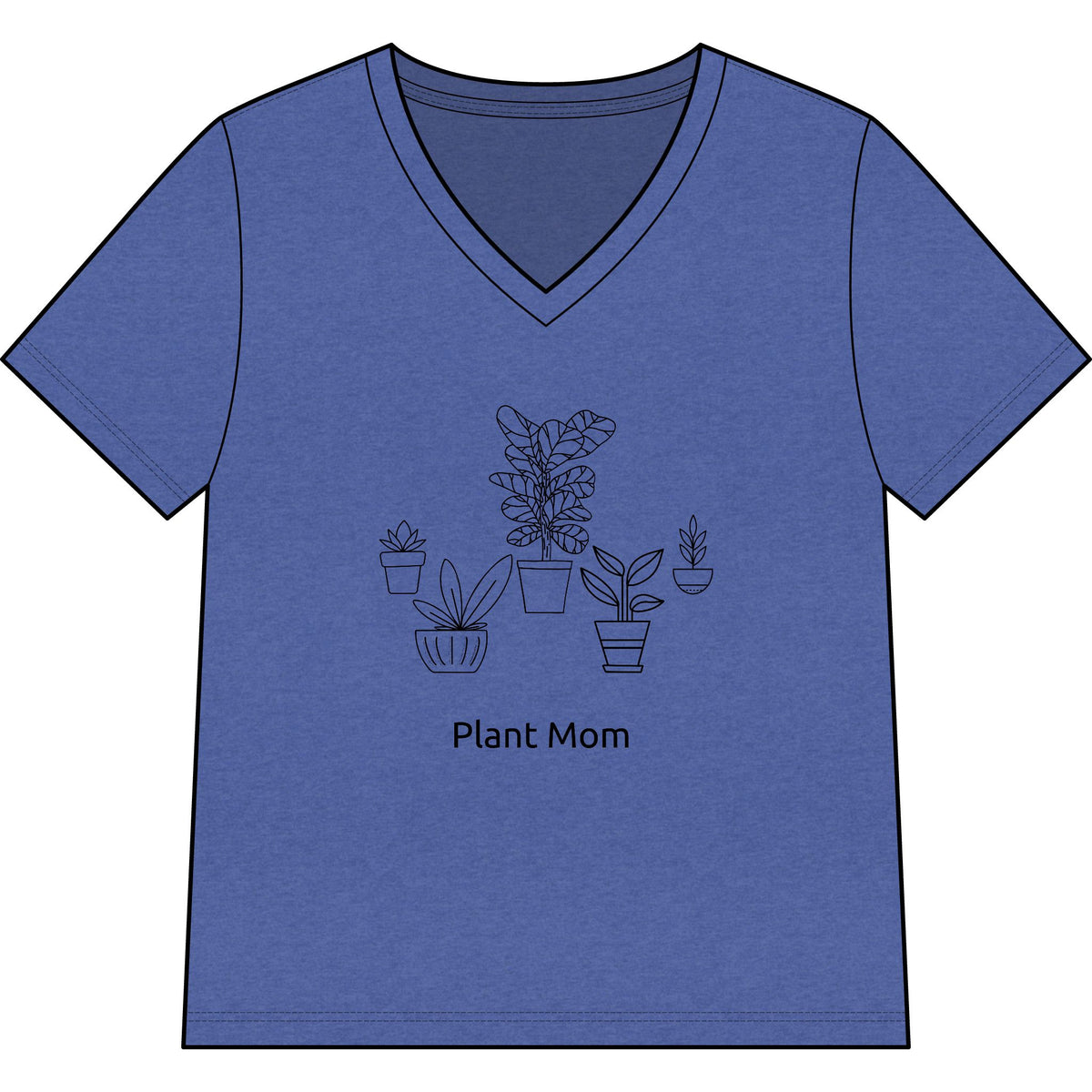 'Plant Mom' V-Neck Tee — Cute Minimalist Plant Lover Shirt, Great gift for Mom!