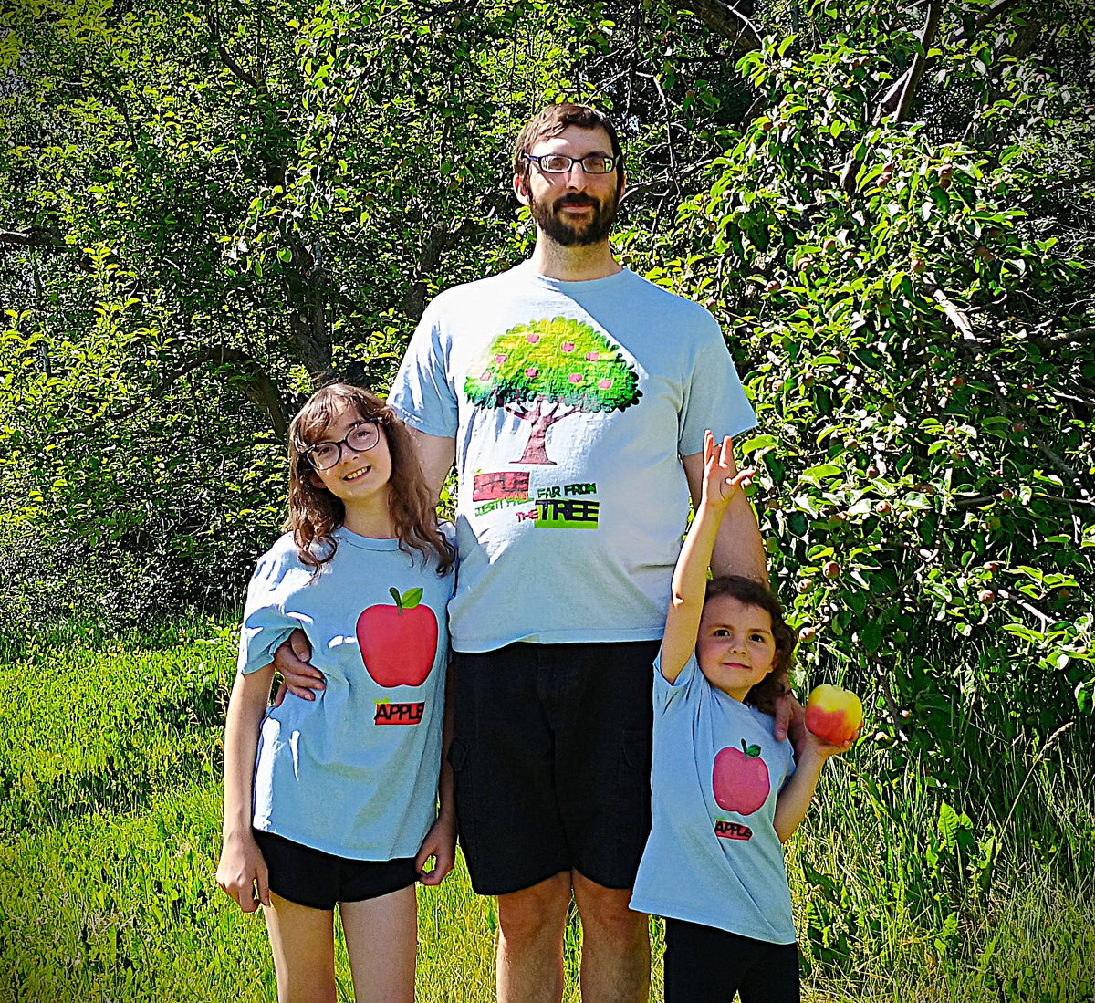 Apple Doesn’t Fall Far From the Tree T-Shirt — Cute Family/Parenting Graphic Tee - Father & Kid Set