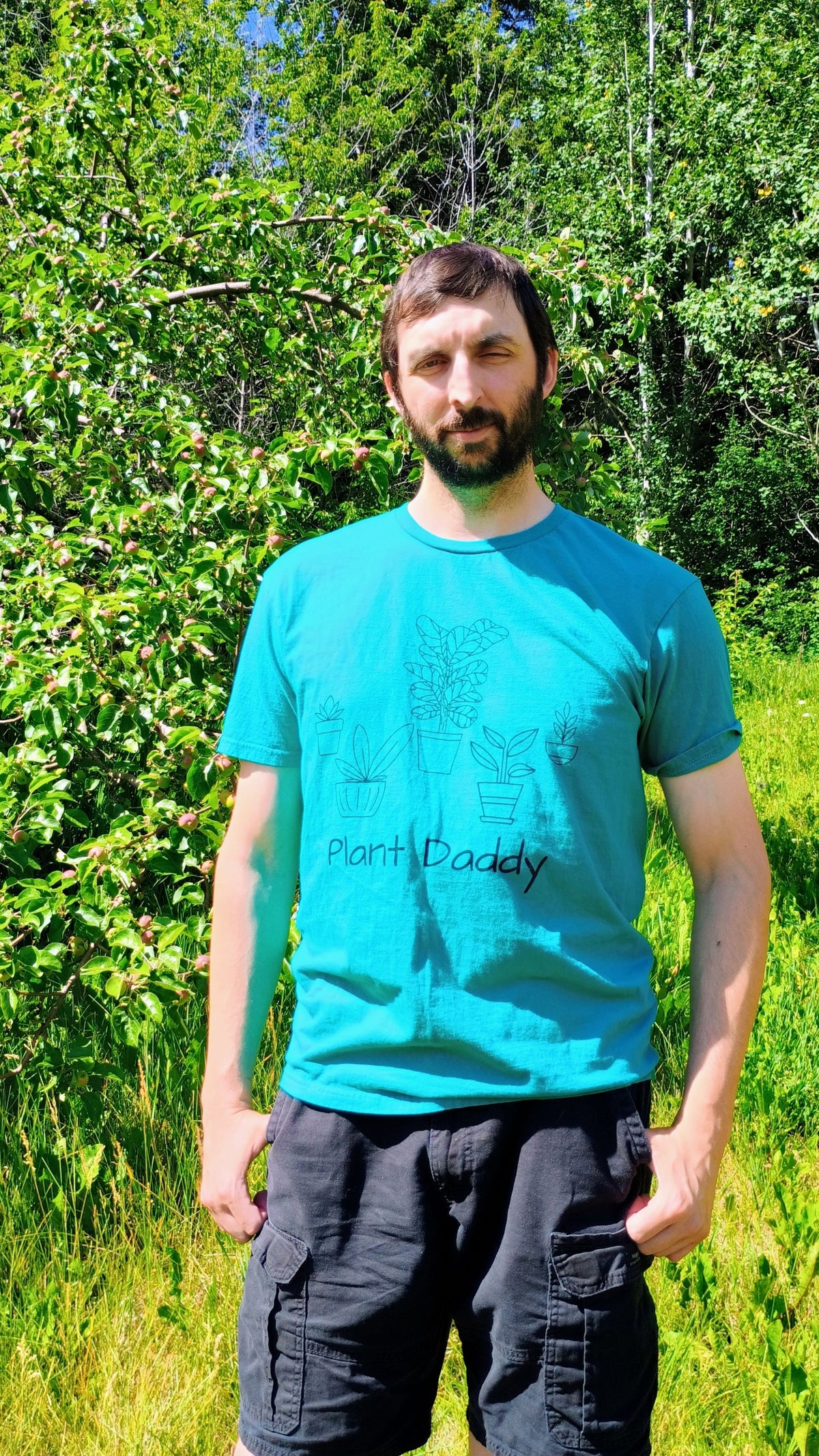 Plant Daddy T-Shirt — Minimal Line Art Houseplant Tee for Plant Lovers