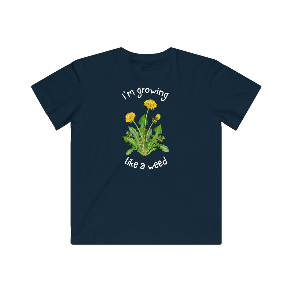 Kids Tee — "I'm Growing Like a Weed" Dandelion Graphic