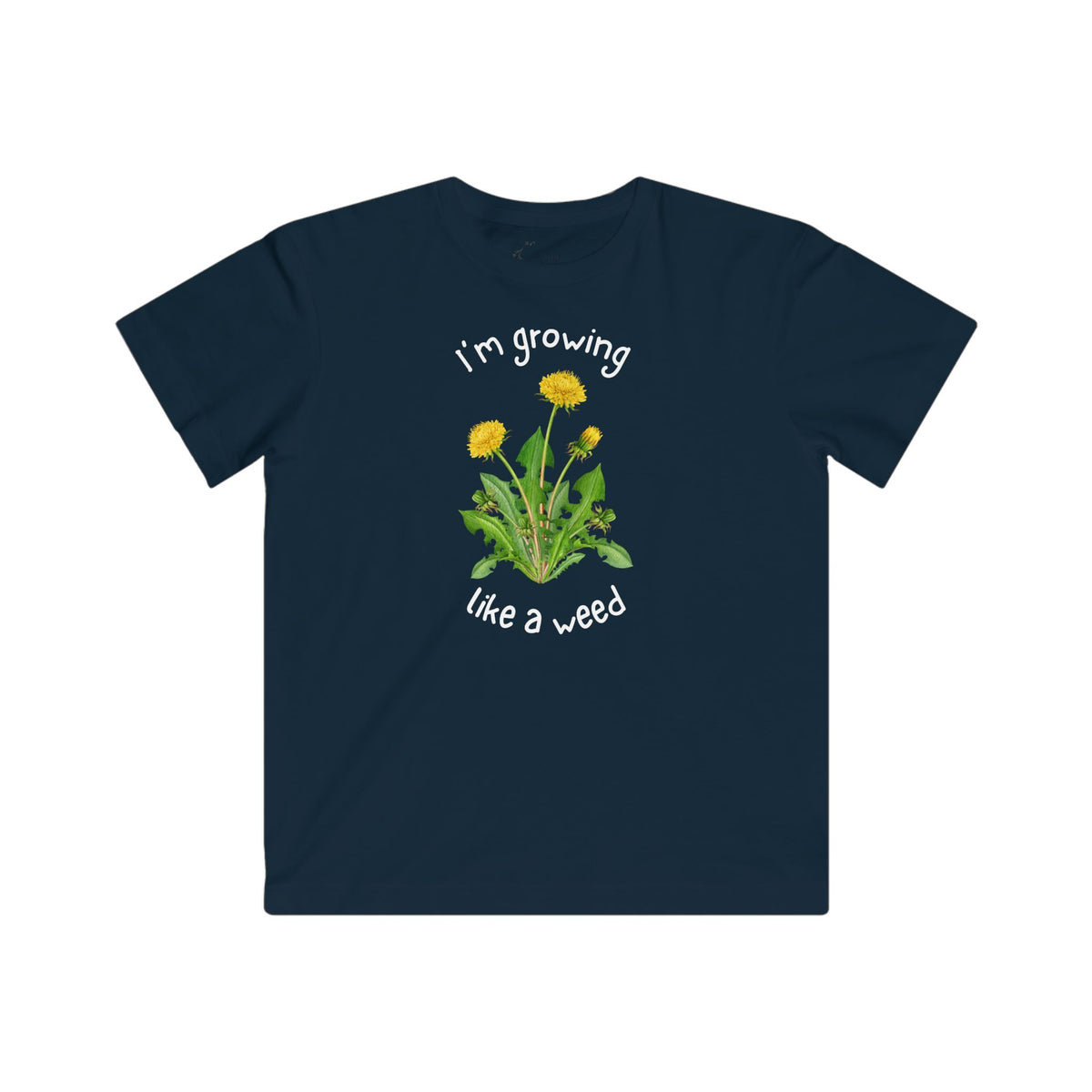 Kids Tee — "I'm Growing Like a Weed" Dandelion Graphic