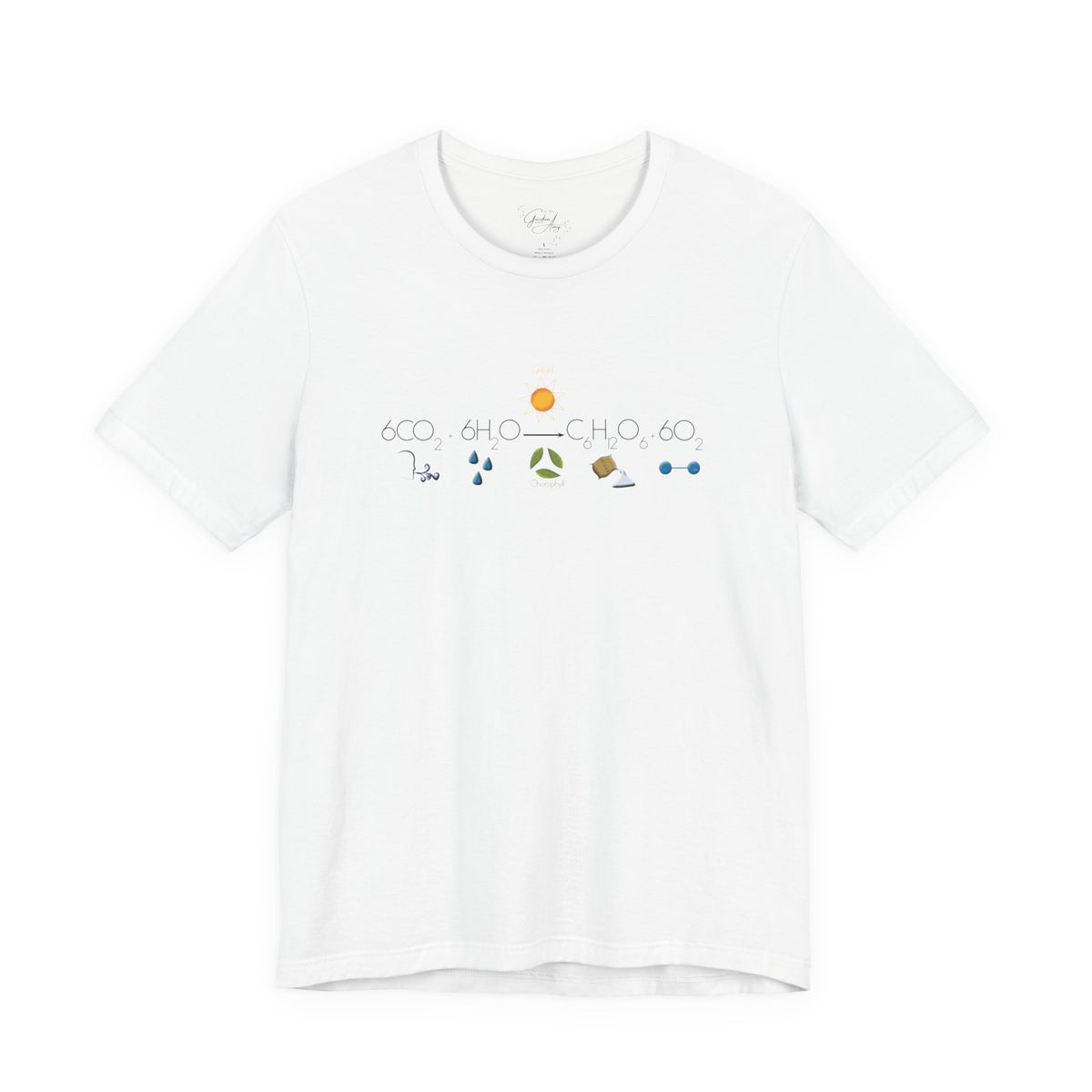 Photosynthesis T-Shirt — 6CO2+6H2O=C6H12O6+6O2