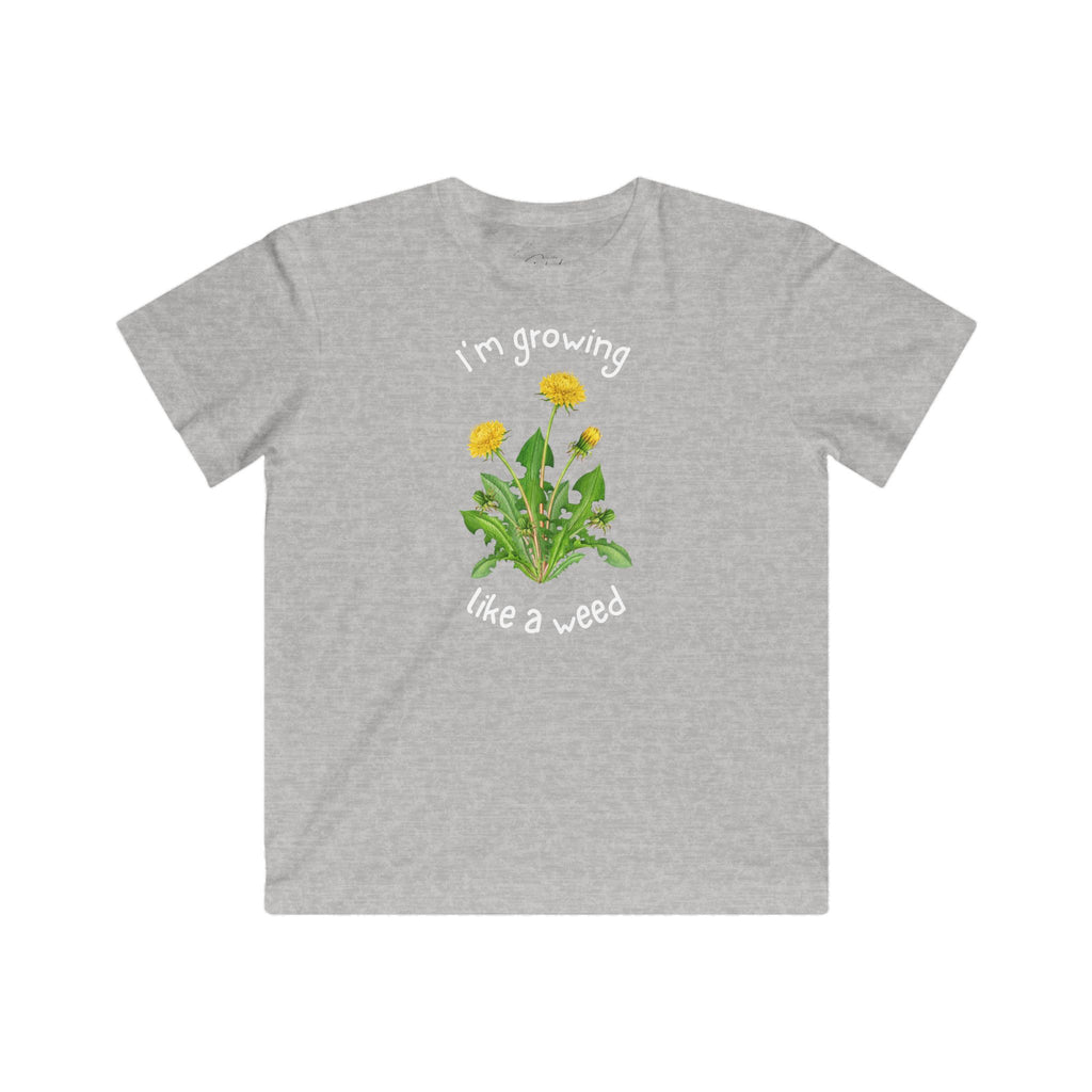 Kids Tee — "I'm Growing Like a Weed" Dandelion Graphic
